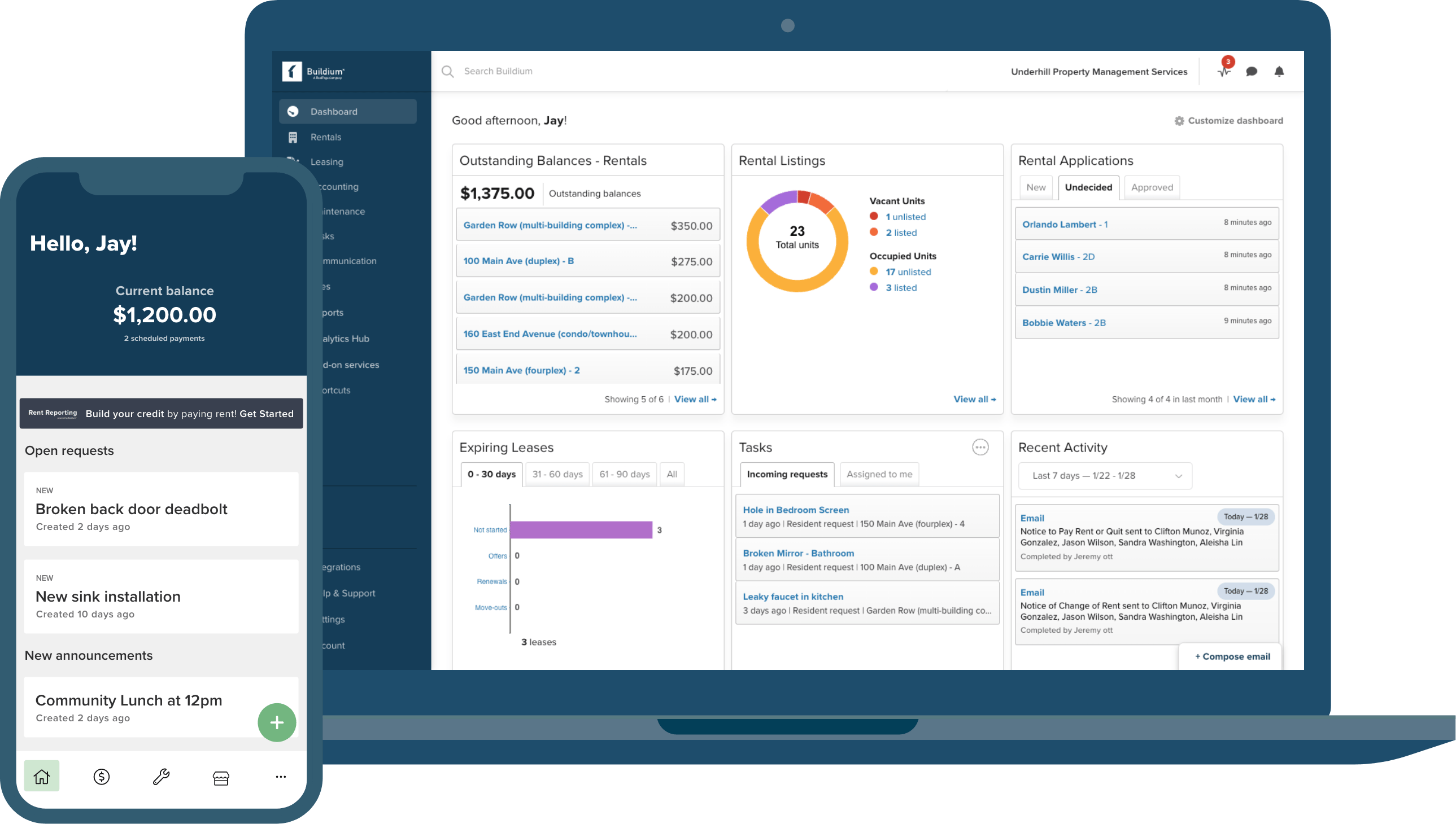⁠Buildium dashboard