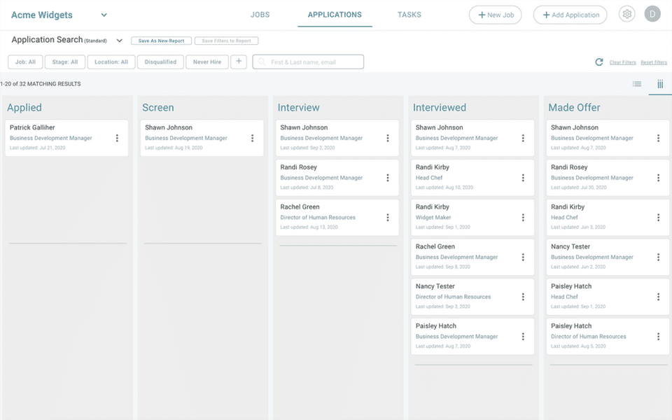 ExactHire Applicant Tracking Screenshot 2