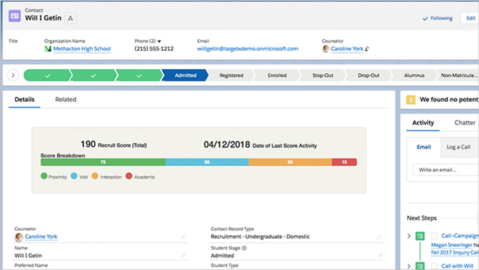 TargetX Recruitment Suite Screenshot 1