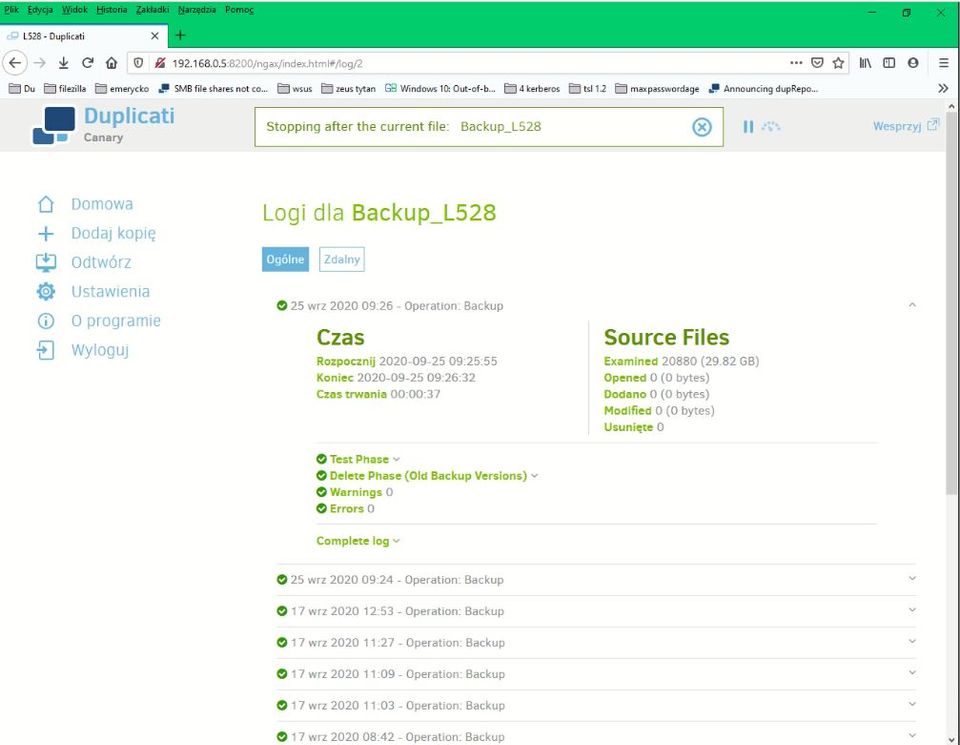 Duplicati Screenshot 2