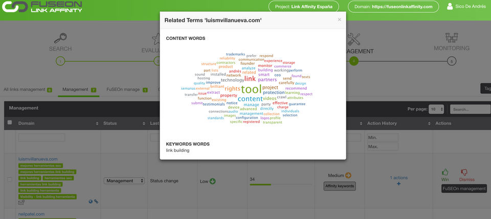 FuSeOn Link Affinity Screenshot 2