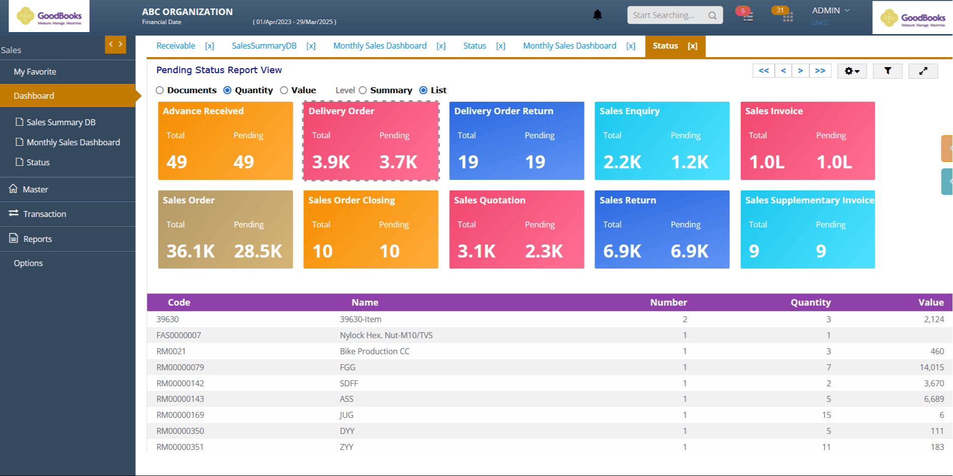 GoodBooks CRM Screenshot 1
