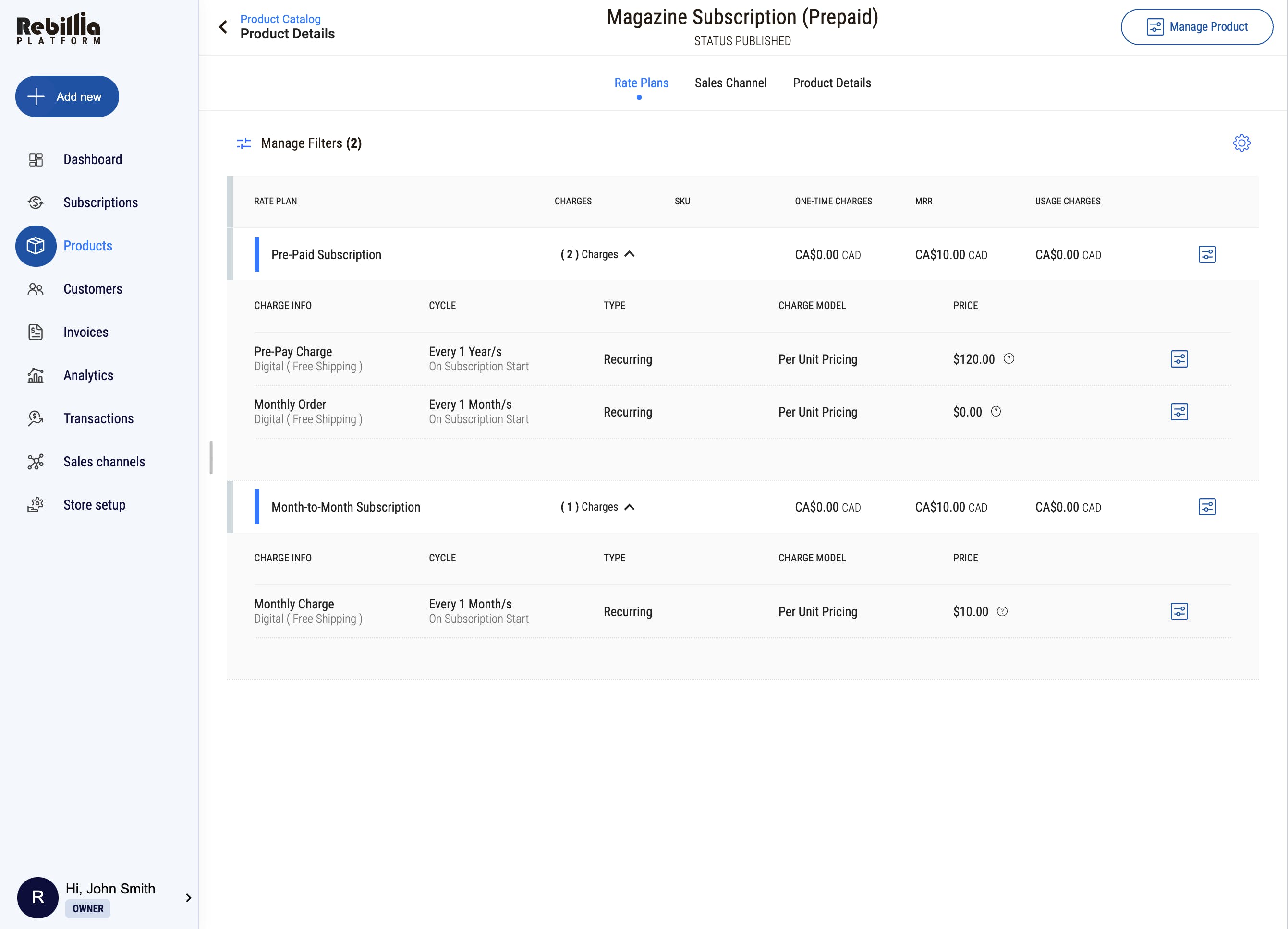 Rebillia Platform Screenshot 1