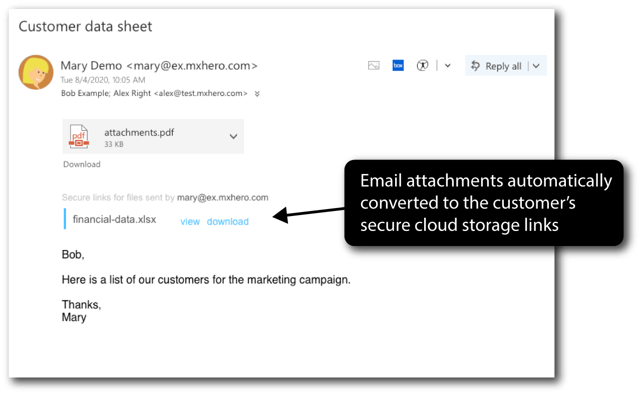 mxHERO Email Attachment Protection Screenshot 3