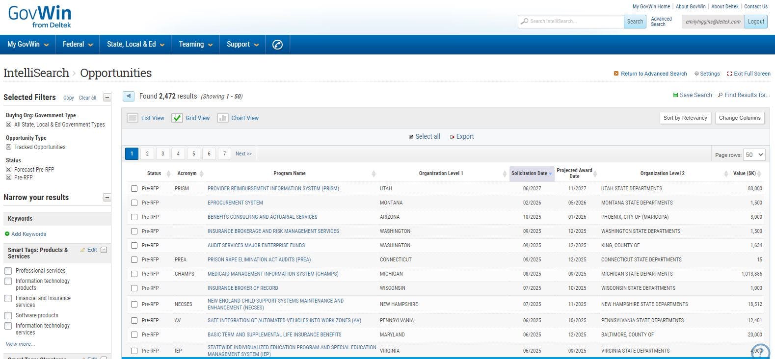 Deltek GovWin IQ Screenshot 3