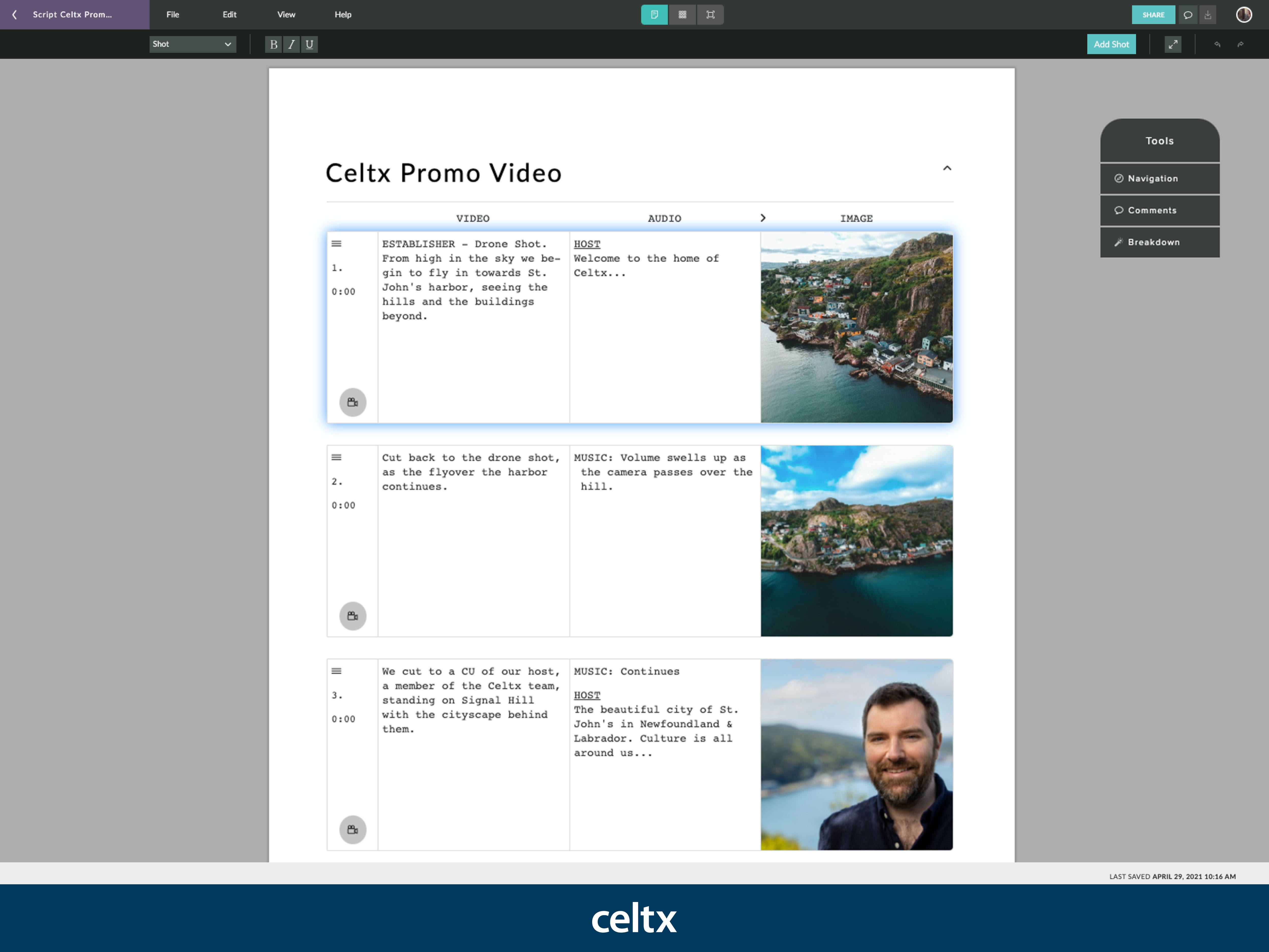 Celtx Screenshot 2