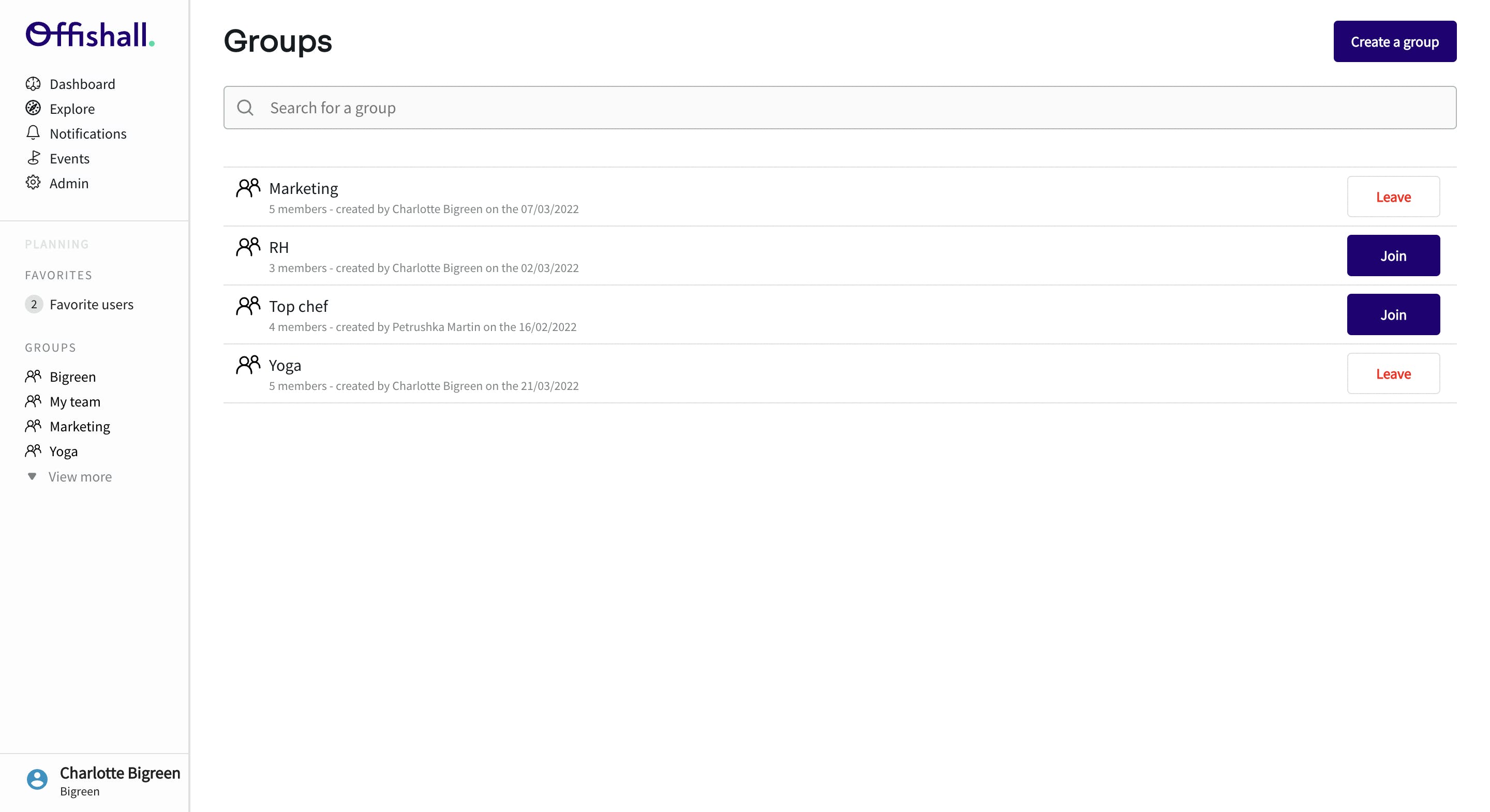 Offishall Planning Screenshot 3
