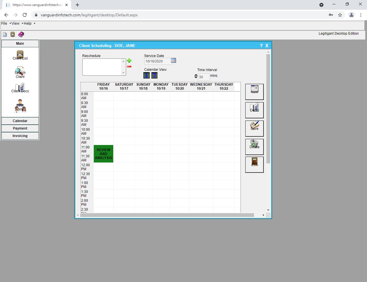 Legitigant Billing Management Screenshot 2