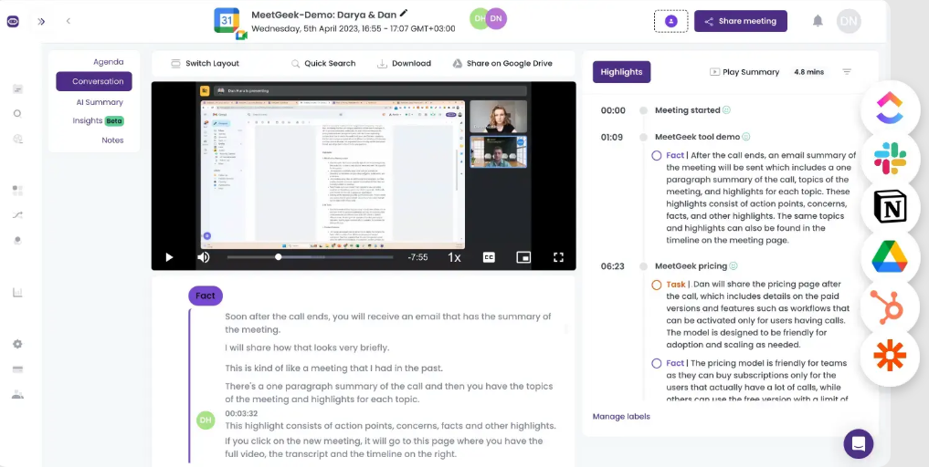 Meetgeek Screenshot 3