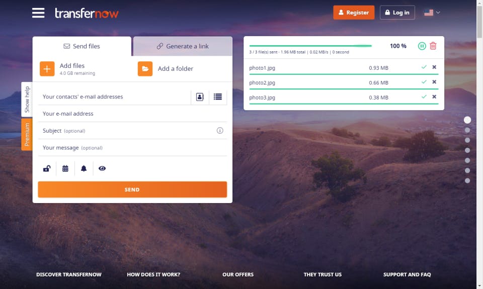 TransferNow Screenshot 1