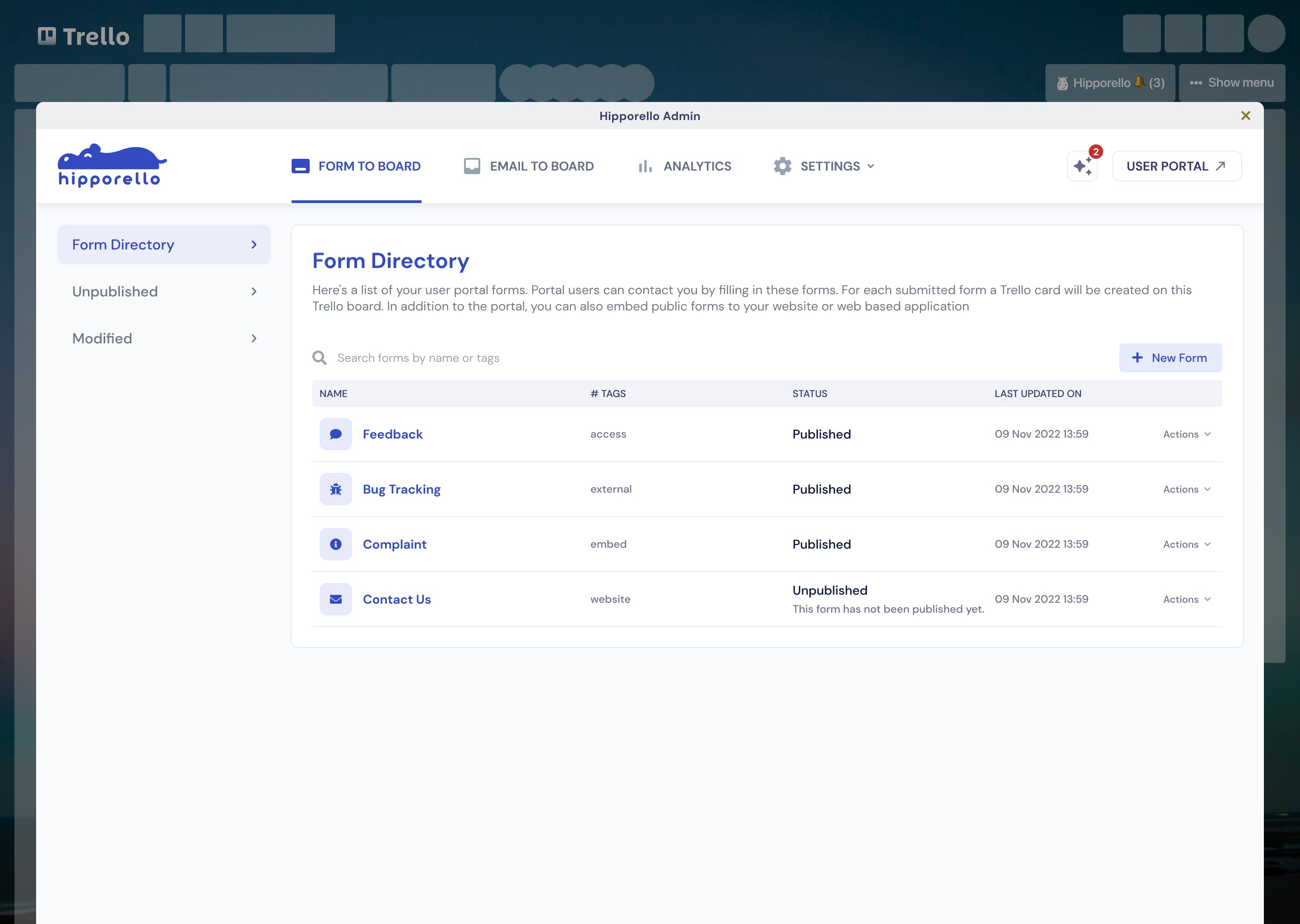 Hipporello Service Desk Screenshot 1