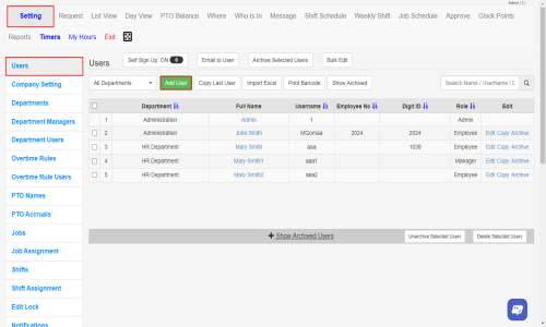 OpenTimeClock Screenshot 2