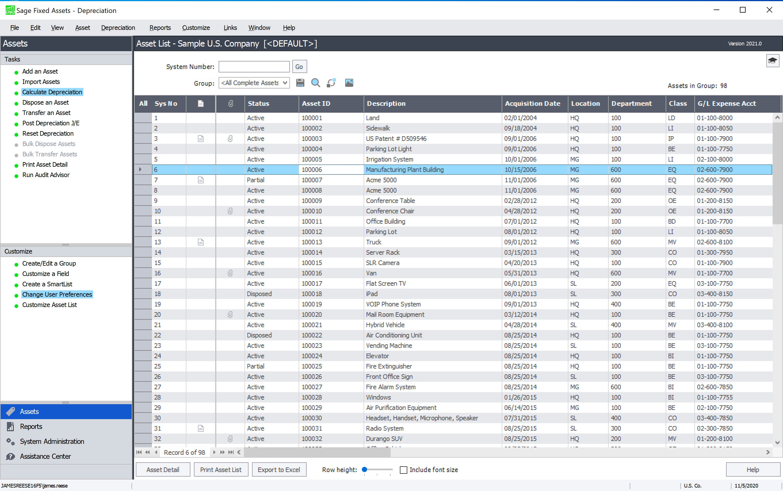 Sage Fixed Assets Screenshot 4