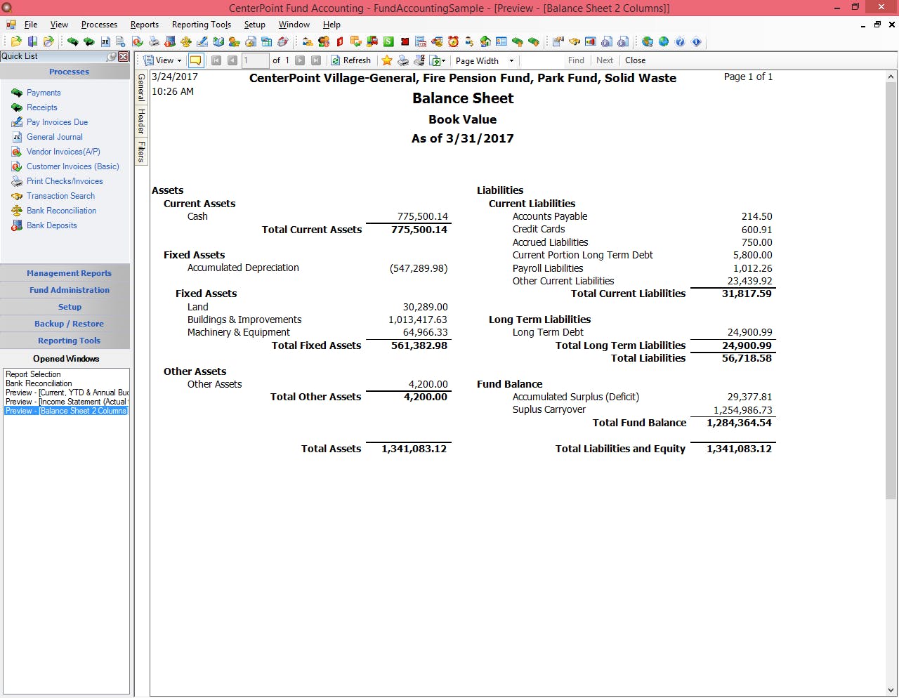 CenterPoint Fund Accounting for Nonprofits Screenshot 2