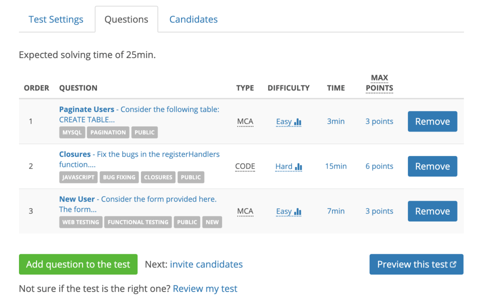 TestDome Screenshot 2