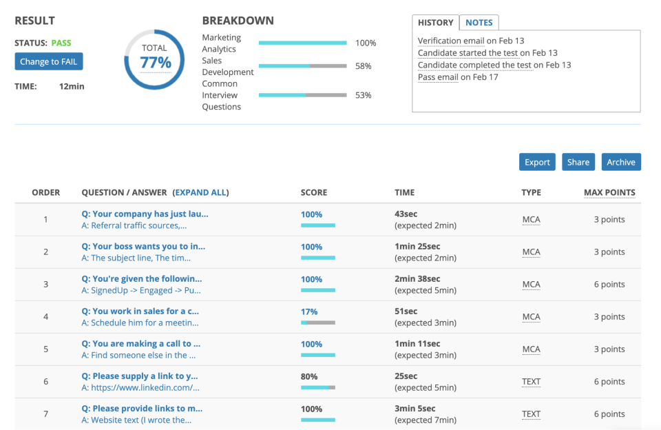 TestDome Screenshot 5