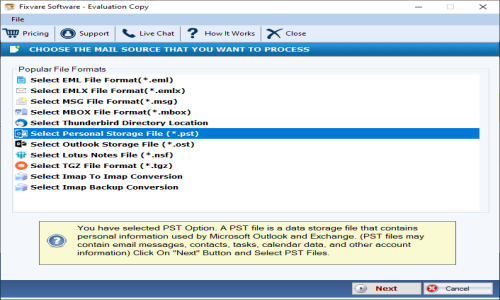 FixVare PST to PDF Converter Screenshot 1