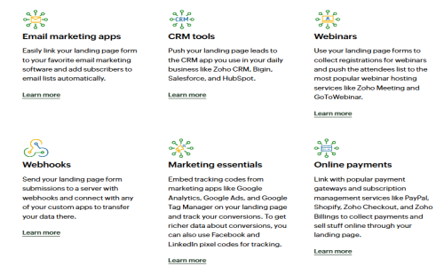Zoho LandingPage Screenshot 2