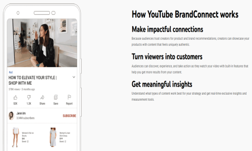 YouTube BrandConnect Screenshot 2