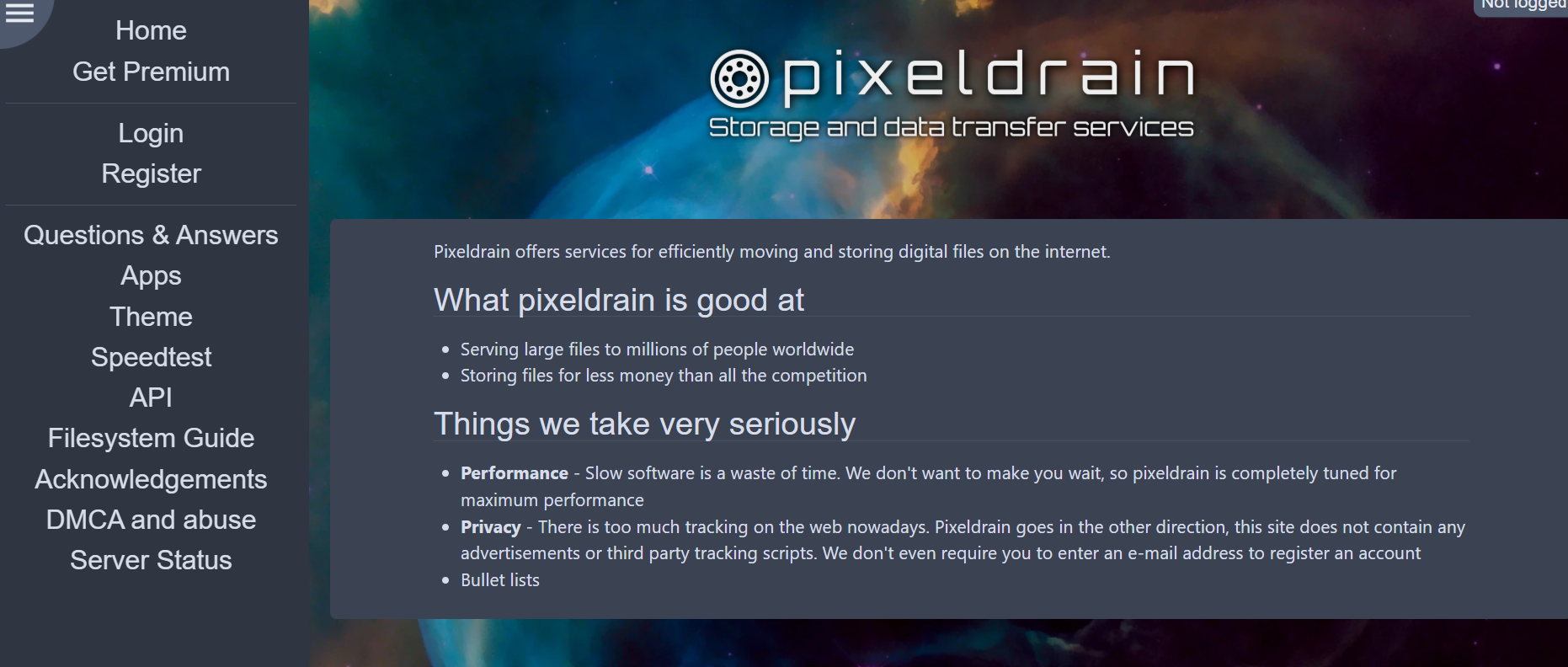 PixelDrain Screenshot 1