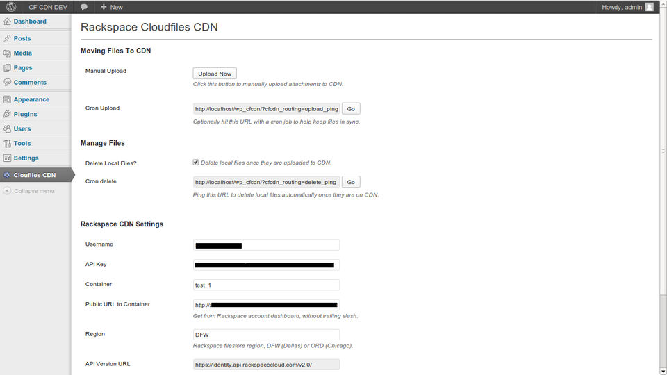 Rackspace CDN Screenshot 1