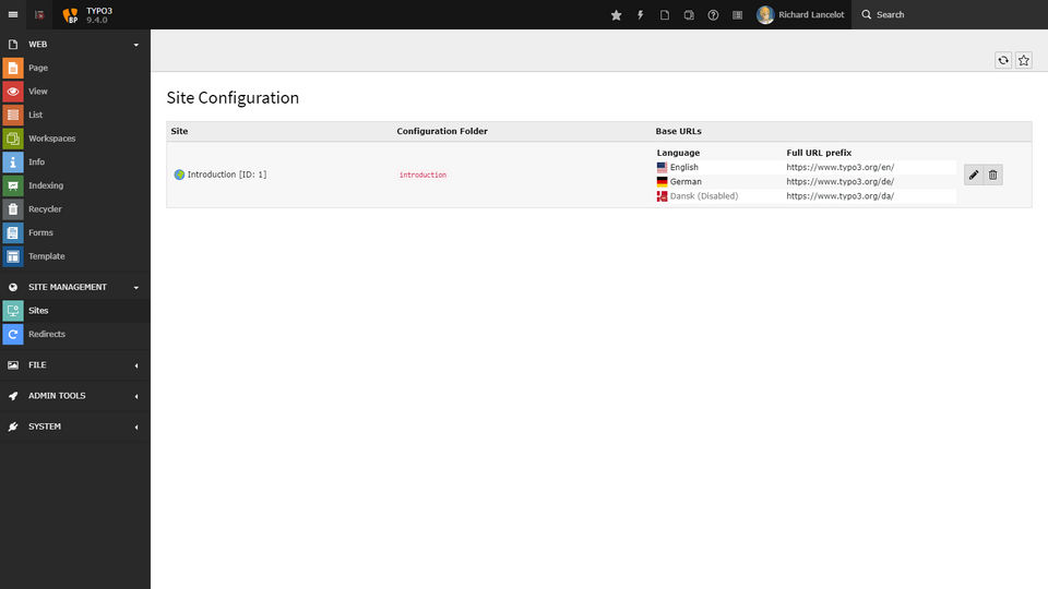 TYPO3 Screenshot 1