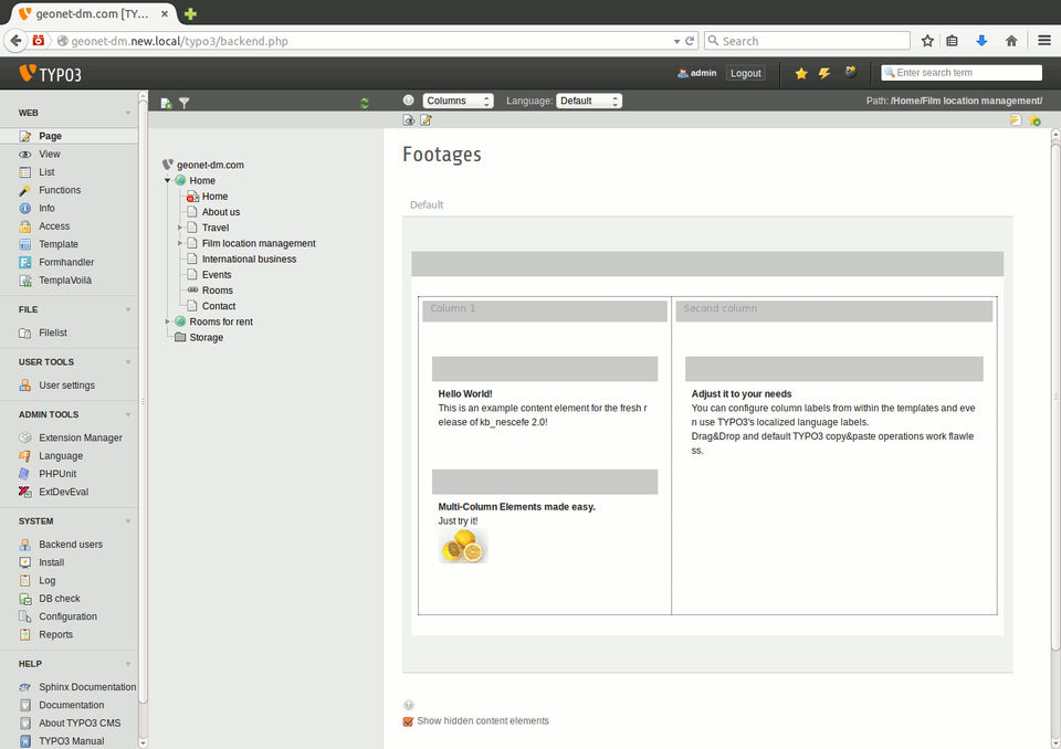 TYPO3 Screenshot 3