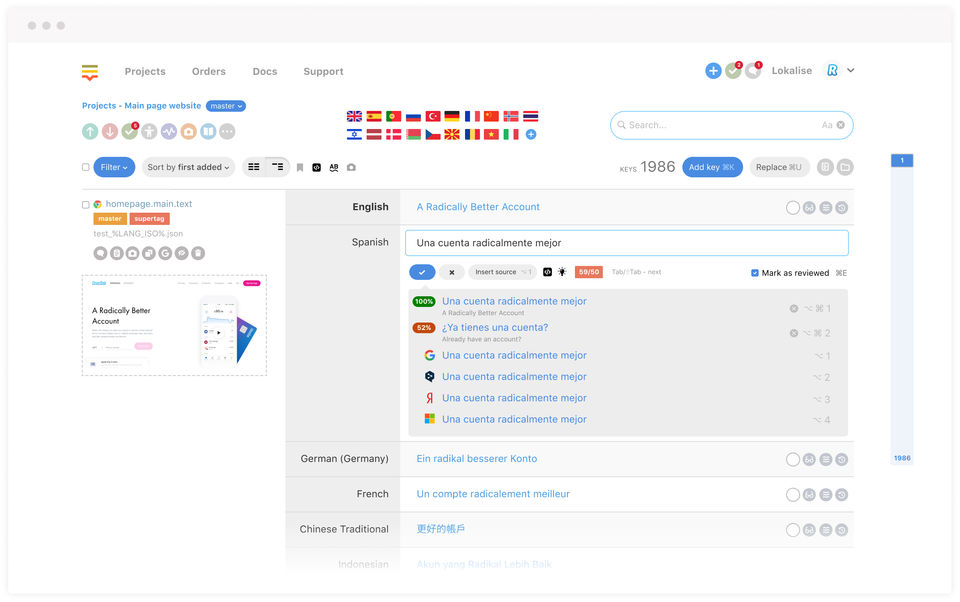 Lokalise Screenshot 1