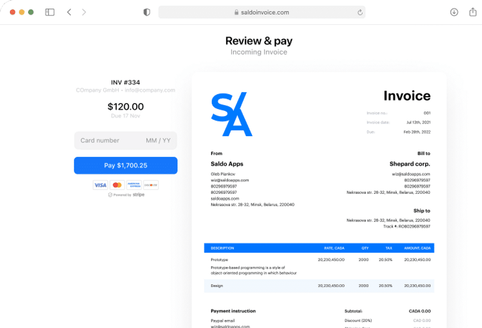 Invoice Maker by Saldo Apps Screenshot 1